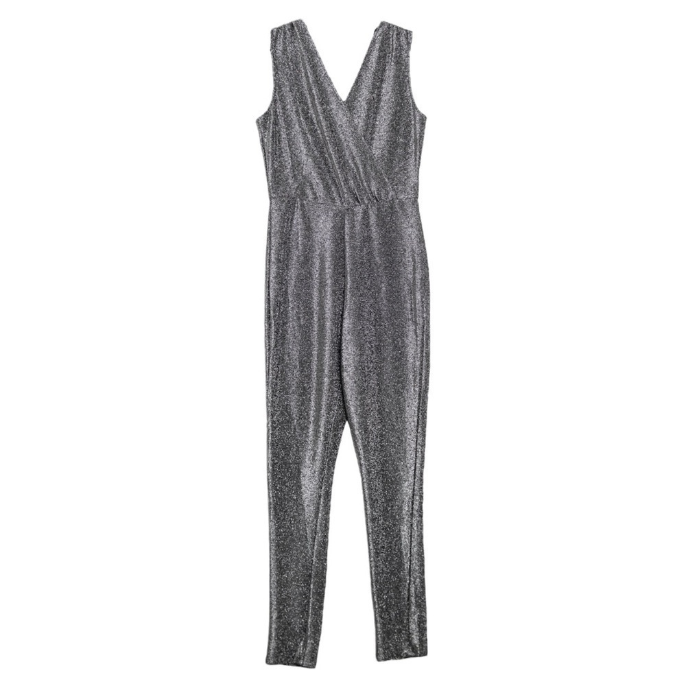 Noisy May • silver metallic 70s style jumpsuit - Picture 2 of 11
